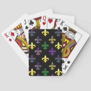 Fleur de Lis perles - Cartes de Jeu Noires