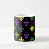 Fleur de Lis perles - Mug de café noir (Centre)