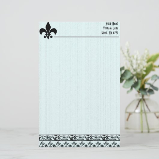 Fleur De Lis Personal Stationery Briefpapier (Staand voorkant)