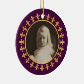 Fleur-de-lis Photo Lijst Keramisch Ornament (Rechts)