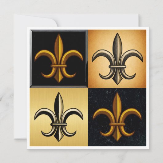 Fleur De Lis Plein Uitnodiging (Voorkant)
