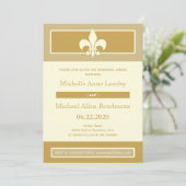 Fleur de Lis Poster Style Rehearsal Dinner Kaart (Staand voorkant)