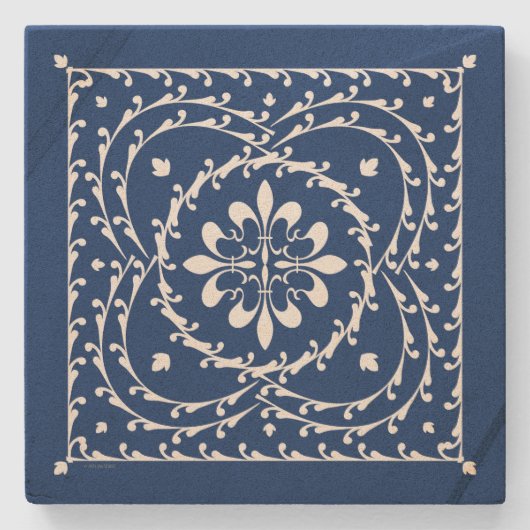 Fleur-de-lis Quatrefoil Onderzetter (Voorkant)