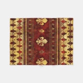 Fleur-de-lis Red Marble en Gold Fleece Deken (Voorkant (Horizontaal))