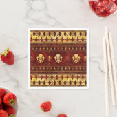 Fleur-de-lis Red Marble en Gold Servet (Insitu)
