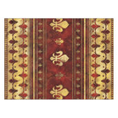 Fleur-de-lis Red Marble en Gold Tafelkleed (Voorkant (Horizontaal))