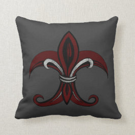 Fleur de Lis Red/Silver Kussen