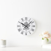 Fleur de Lis Roman Numerals Ronde Klok (Huis)