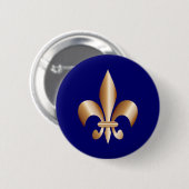 Fleur de lis ronde button 5,7 cm (Voorkant /achterkant)