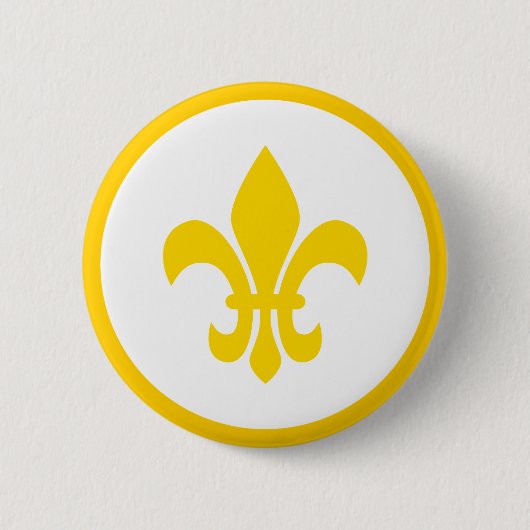 Fleur de Lis Ronde Button 5,7 Cm (Voorkant)