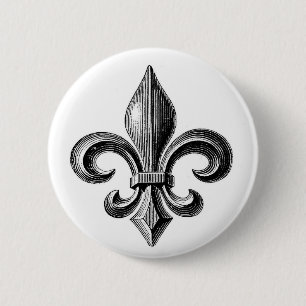 Fleur-de-Lis Ronde Button 5,7 Cm