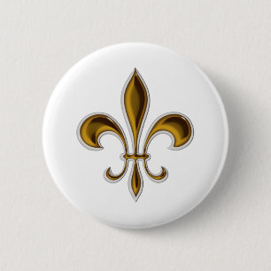 Fleur De Lis Ronde Button 5,7 Cm