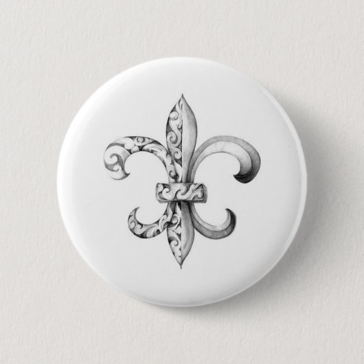 fleur-de-lis ronde button 5,7 cm (Voorkant)
