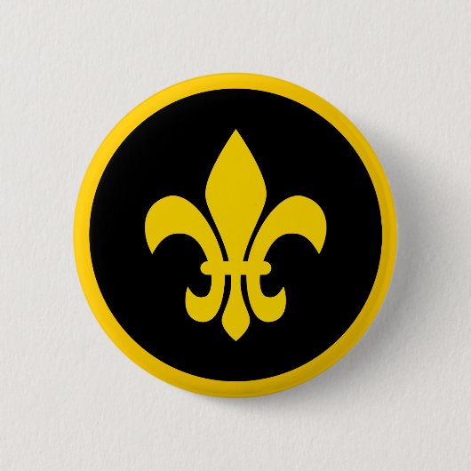 Fleur de Lis Ronde Button 5,7 Cm (Voorkant)
