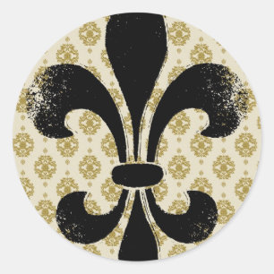  Fleur de lis Ronde Sticker