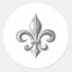 Fleur de Lis Ronde Sticker