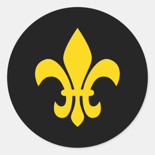 Fleur de Lis Ronde Sticker (Voorkant)