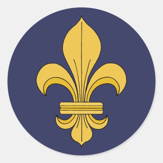 Fleur-de-lis Ronde Sticker (Voorkant)