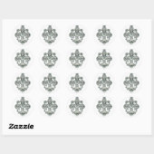 Fleur de lis ronde sticker (Vel)