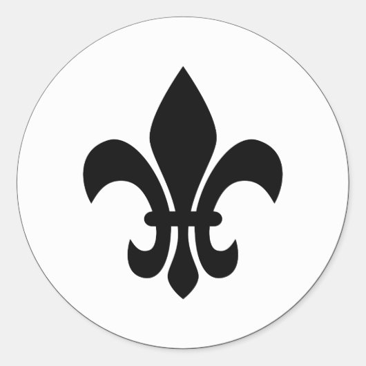 Fleur de Lis Ronde Sticker (Voorkant)