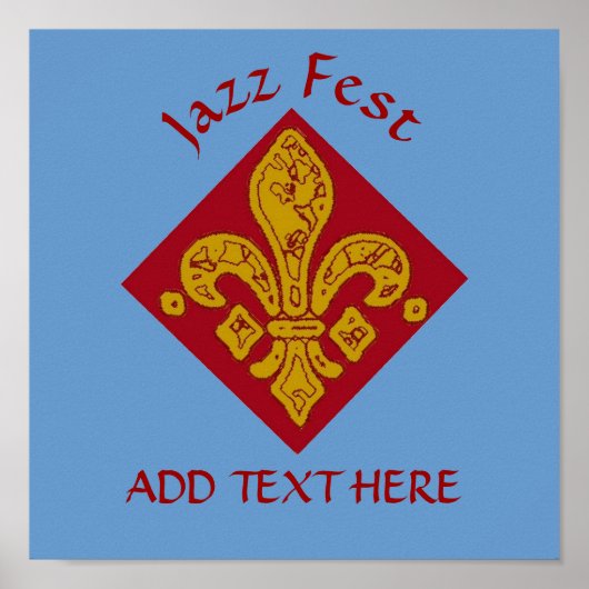 Fleur De Lis Rood, Jazz Fest Poster (Voorkant)