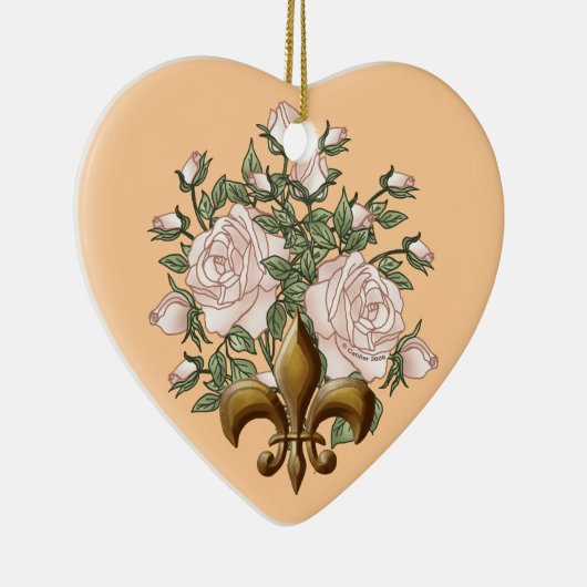 Fleur De Lis Roos aangepaste ornamenten (Rechts)