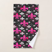 Fleur De Lis Rose Blanc (Serviette à main)