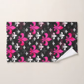 Fleur De Lis Rose Blanc (Serviette à main)