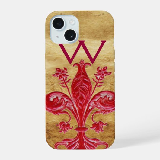 FLEUR DE LIS ROUGE FLORENTINE PARCHEMIN (Verso)
