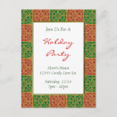 Fleur de Lis Rouge Vert personnalisé Invitation de (Devant)