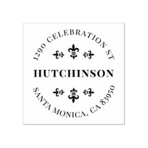 Fleur De Lis Round Return-adres