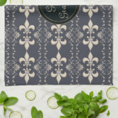 Fleur de Lis, royal seamles patroon. text. Theedoek (Gevouwen)