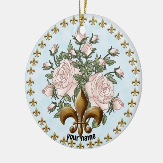 Fleur De Lis Rozen Ornament (Links)
