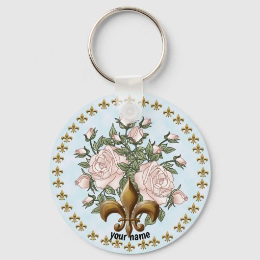 Fleur De Lis Rozen sleutelhanger (Voorkant)