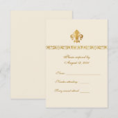 Fleur de lis RSVP à thème (Devant / Derrière)