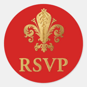 Fleur-de-lis RSVP Ronde Sticker