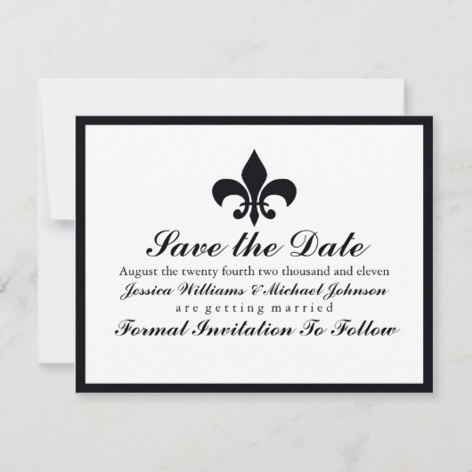 Fleur de Lis Save the Date (Voorkant)