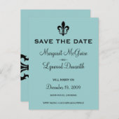 Fleur de lis Save the Date Briefkaart (Voorkant / Achterkant)