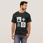 Fleur de lis Scouting Campfire Compass T-shirt (Voorkant volledig)