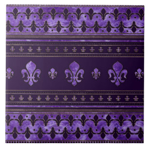 Fleur-de-lis-sierandel Amethyst-paars Tegeltje