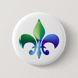 Fleur-de-Lis:  Signature Patronen by Naveen Ronde Button 5,7 Cm