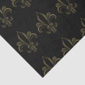 Fleur De Lis Simple Elegant Black en Gold Tissuepapier (Detail)