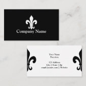 Fleur de lis-sjabloon voor visitekaartjes | Zwart (Voorkant / Achterkant)