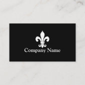 Fleur de lis-sjabloon voor visitekaartjes | Zwart (Voorkant)