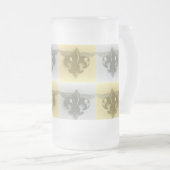 FLEUR DE LIS, SOFT GOLD EN SILVER PRINT - MATGLAS BIERPUL (Voorkant rechts)