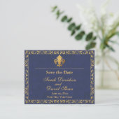 Fleur_de_lis sparen de Datum Save The Date (Staand voorkant)
