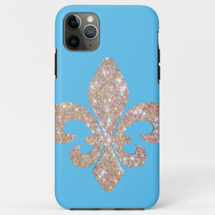 Fleur De Lis Sparkle Glitter mardi gras iPhone 11 Pro Max Hoesje