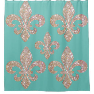 Fleur De Lis Sparkle kiest Kleur Douchegordijn