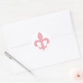 Fleur de lis stickers En vichy rose (Enveloppe)