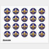 Fleur de Lis Stickers in Navy en Gold (Vel)